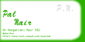 pal mair business card